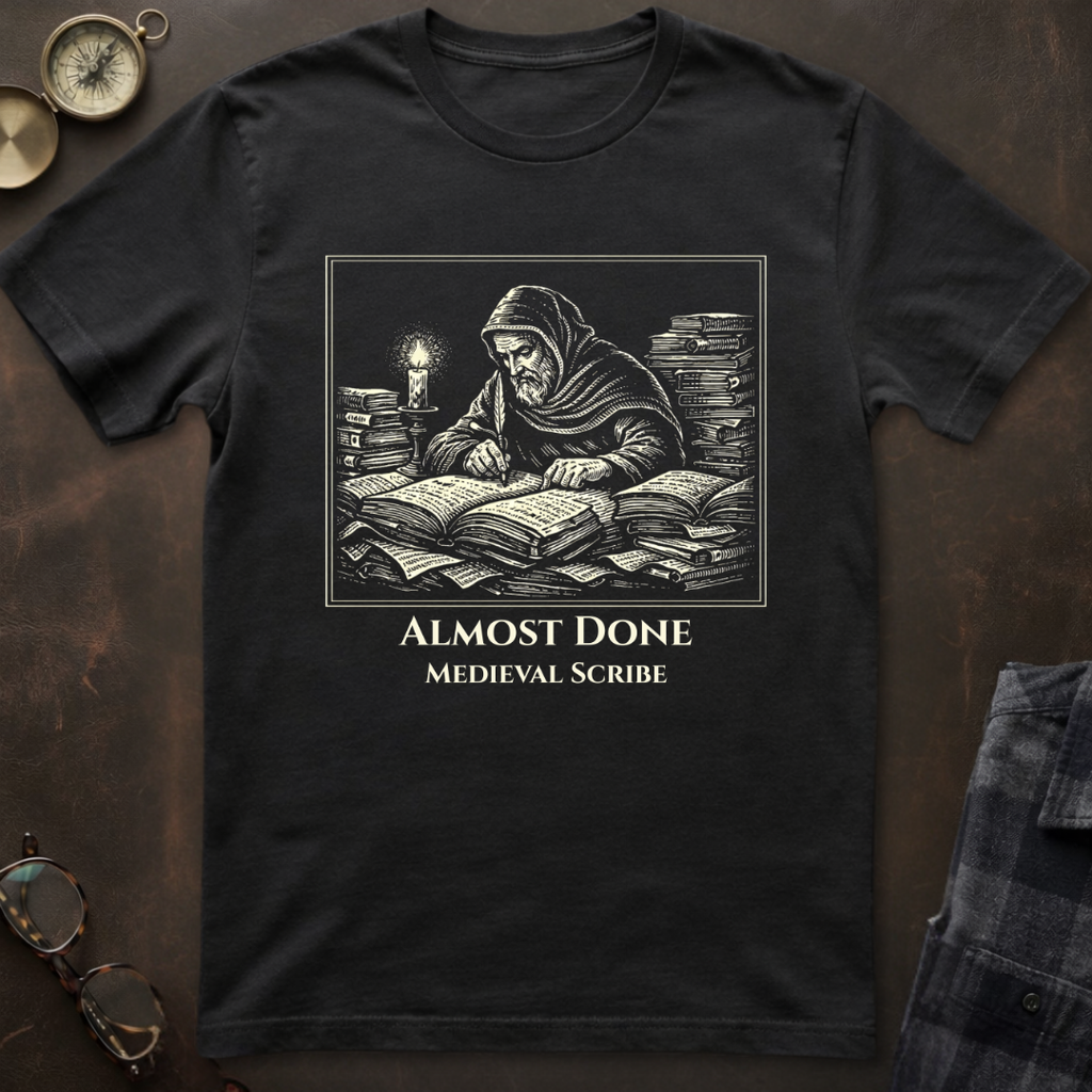 Medieval Scribe Almost Done T-Shirt