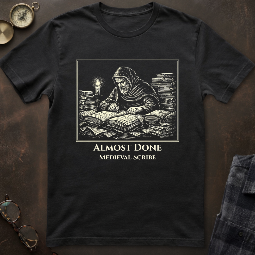 Medieval Scribe Almost Done T-Shirt