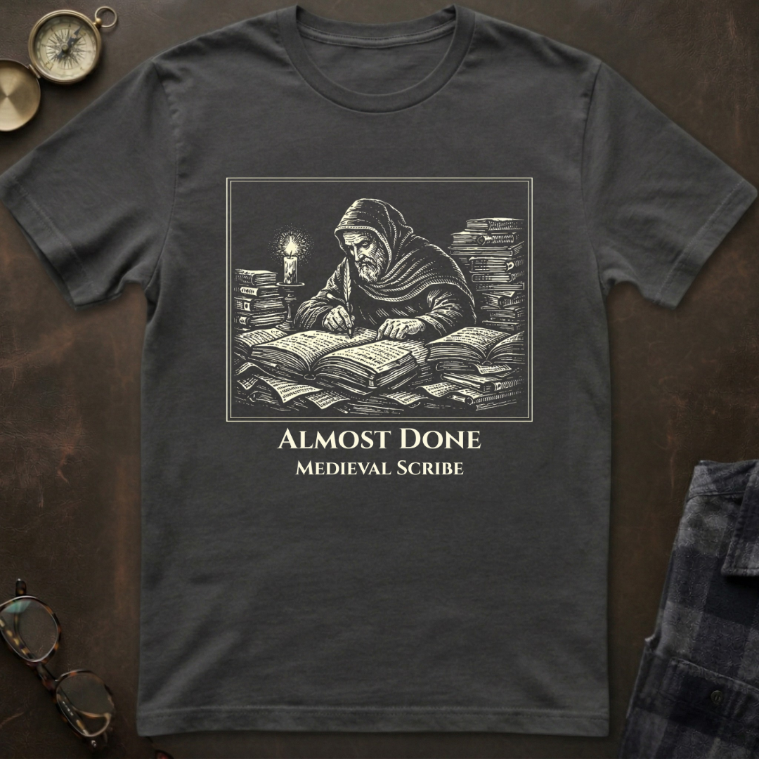 Medieval Scribe Almost Done T-Shirt