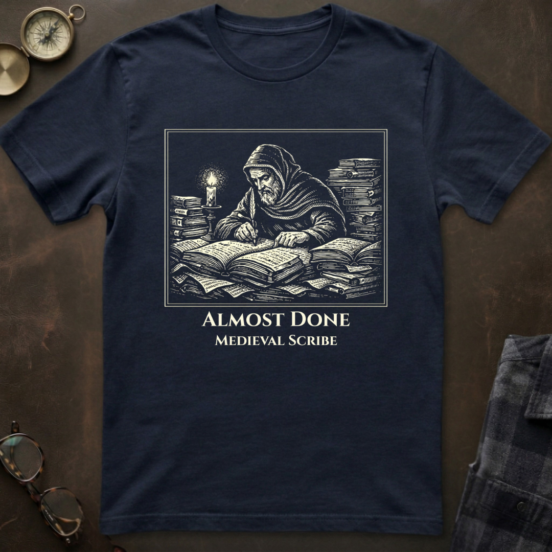 Medieval Scribe Almost Done T-Shirt